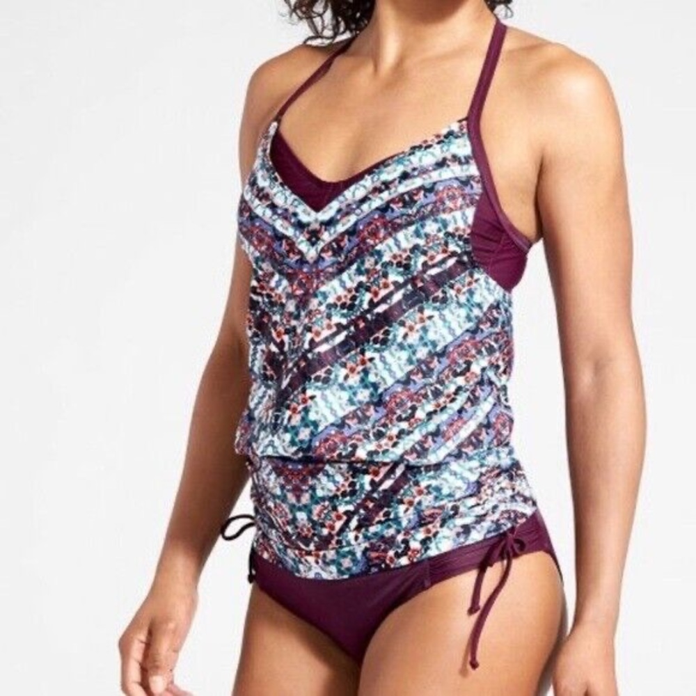 Athleta Marrakech Swim Dress Ruched Tank Swim Top
Size 36 B/C